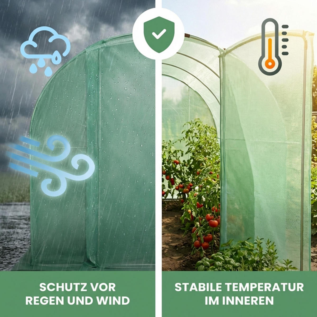 TUNNELGEWÄCHSHAUS mit Metalltür, Grün, 200x300x200 cm - Grün, Metall (200/200/300cm) - Akord