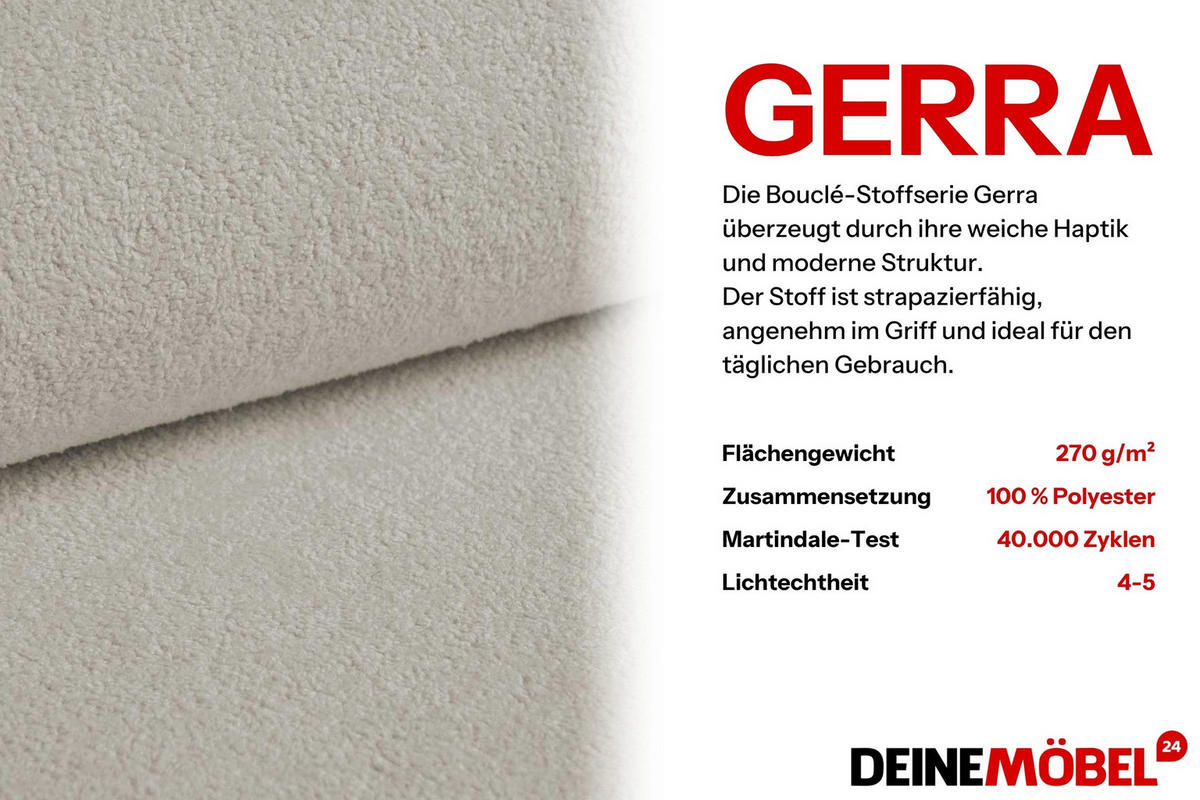 BOXBETT GINA 100/200 in Boucle Beige H3 - Beige, Holz/Holzwerkstoff (100/200cm) - Deine Möbel 24