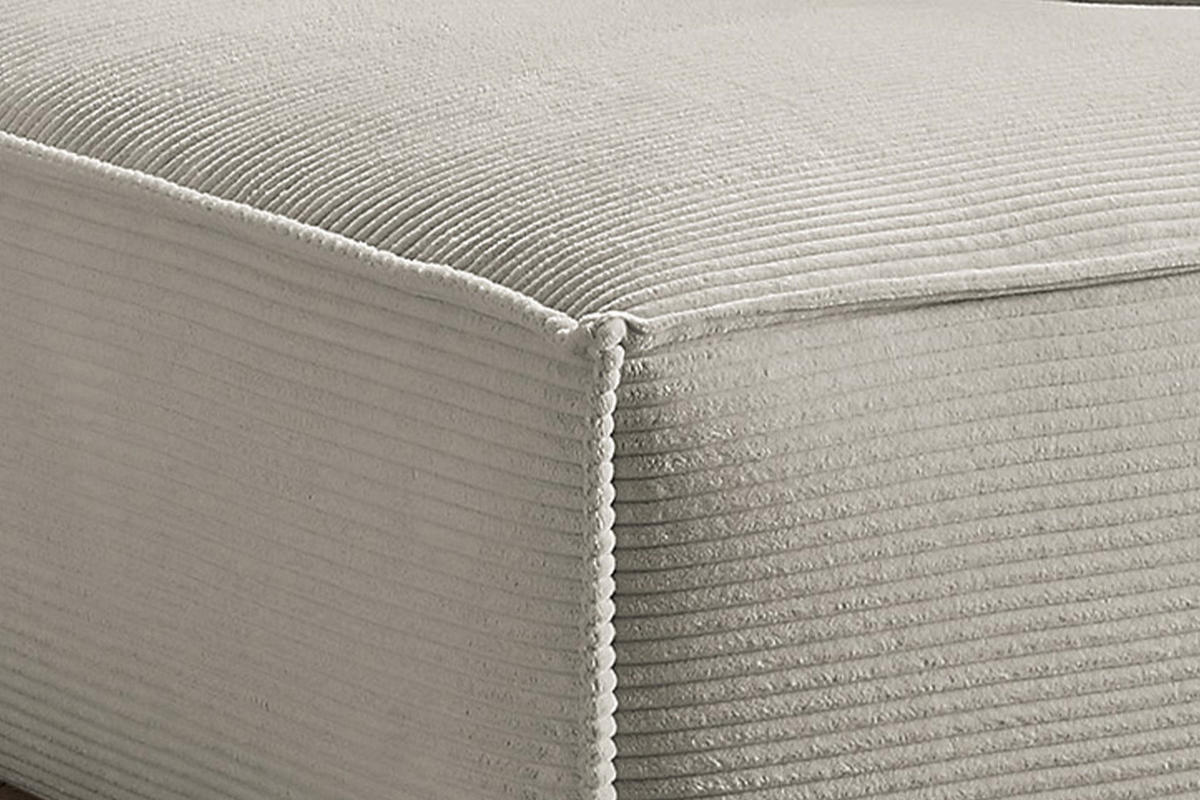 ECKSOFA SAMU Steingrau Cord - Greige/Schwarz, Textil (254/224cm) - KAWOLA