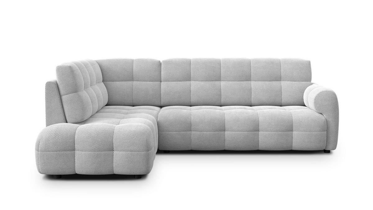 ECKSOFA MELLOW 5-Sitzer, hellgrau - Hellgrau/Schwarz, Holz/Textil (283/191cm) - Courtois Laville