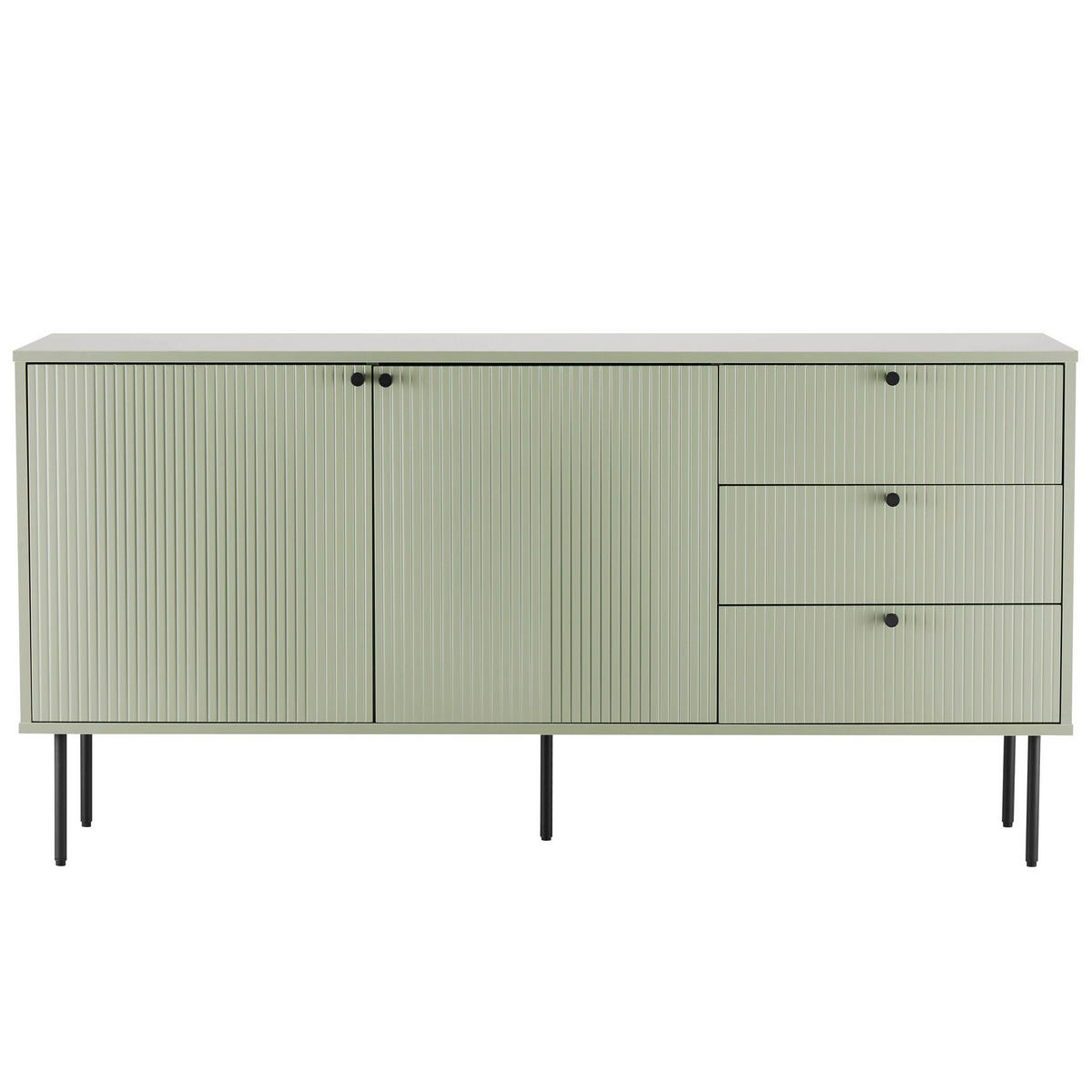 SIDEBOARD 150 cm, Salbeigrün - Grün, Holz (40/75/150cm) - Oviala