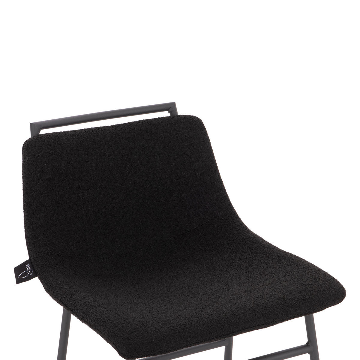 BARHOCKER CAMILLE 2er Set Boucle Schwarz - Schwarz, Textil (44/91/50cm) - SVITA