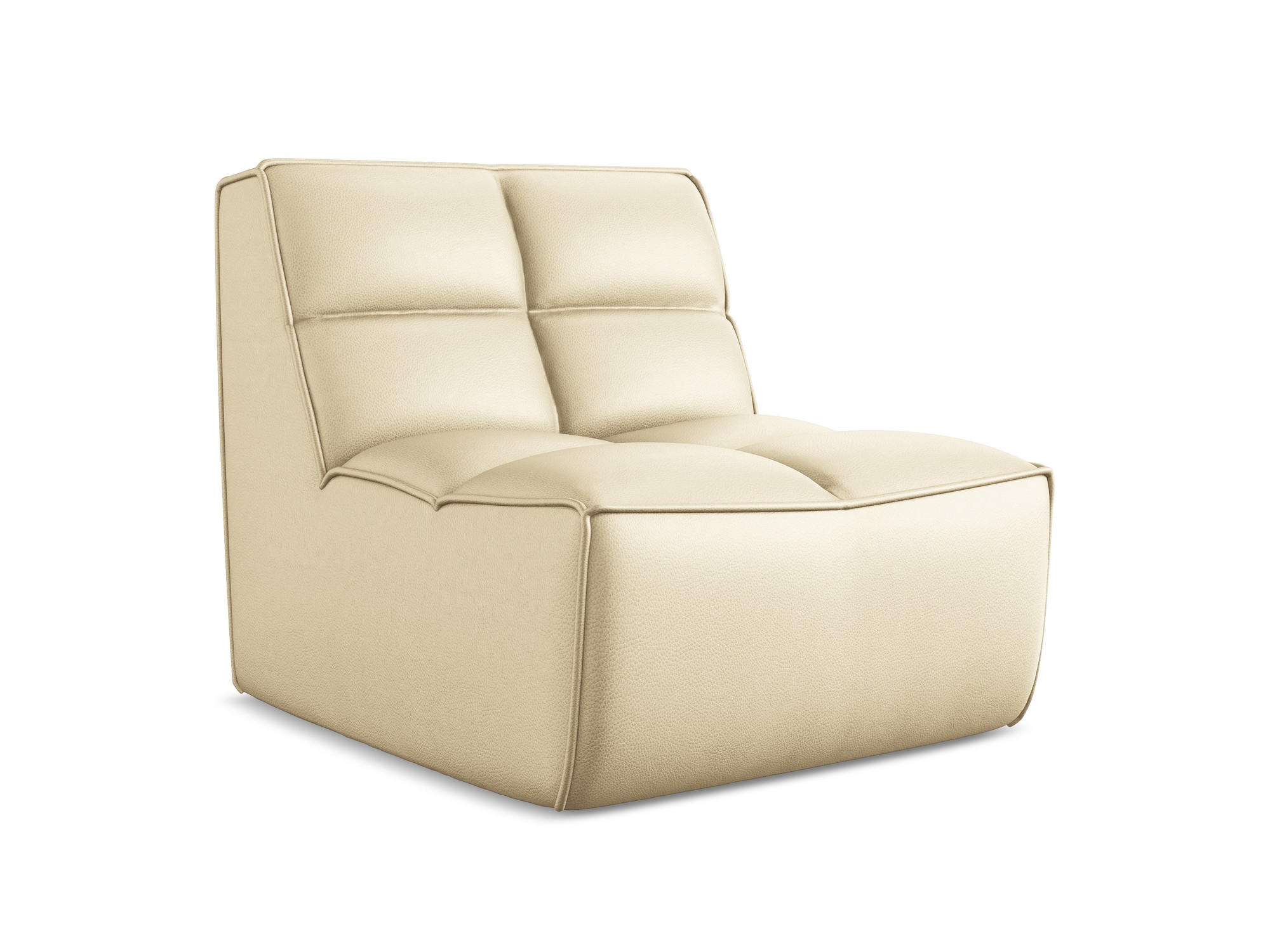 SESSEL Kunstleder Beige - Beige/Schwarz, Leder/Kunststoff (80/75/93cm) - Makamii