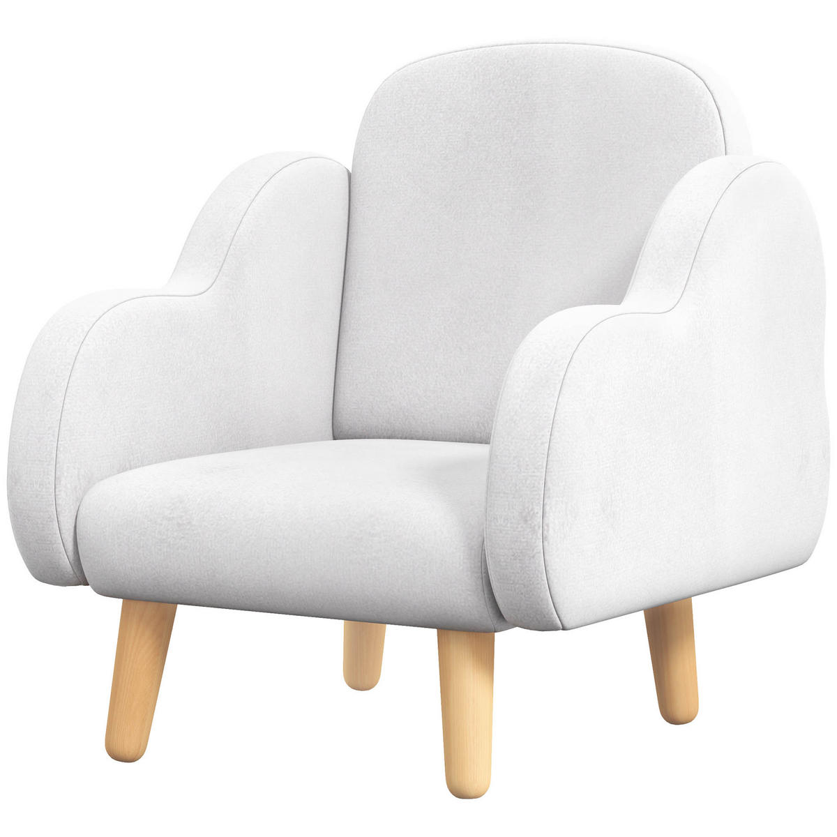 KINDERSESSEL DE-18966 Wolken-Design, 40 kg Weiß - Weiß, Textil (51/55/46cm) - ComfortXL