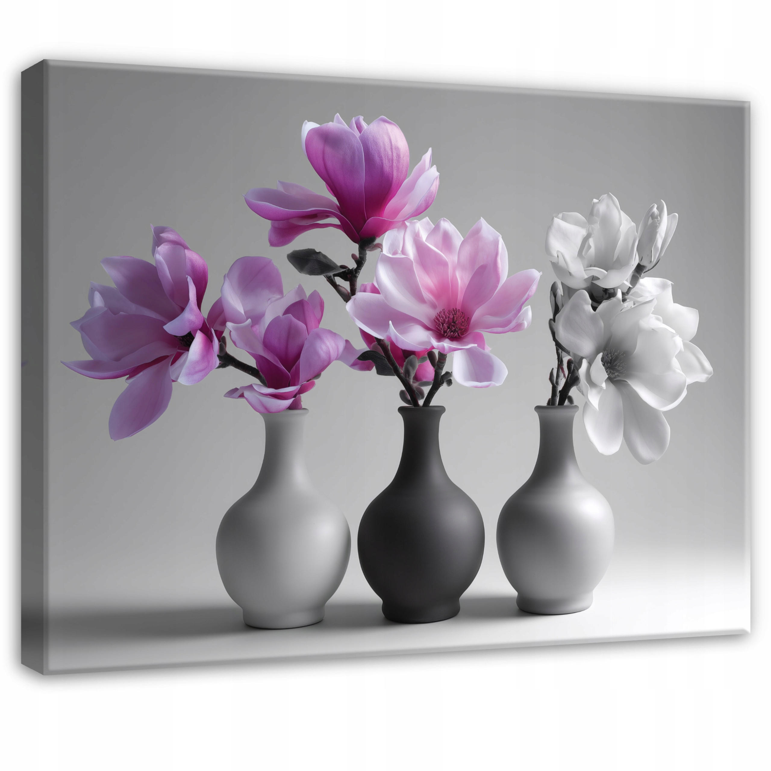 PLÁTNO Květiny ve váze Přírodní růžová 60x40 cm - různobarevná, kompozitní dřevo (60/40cm) - Wallarena