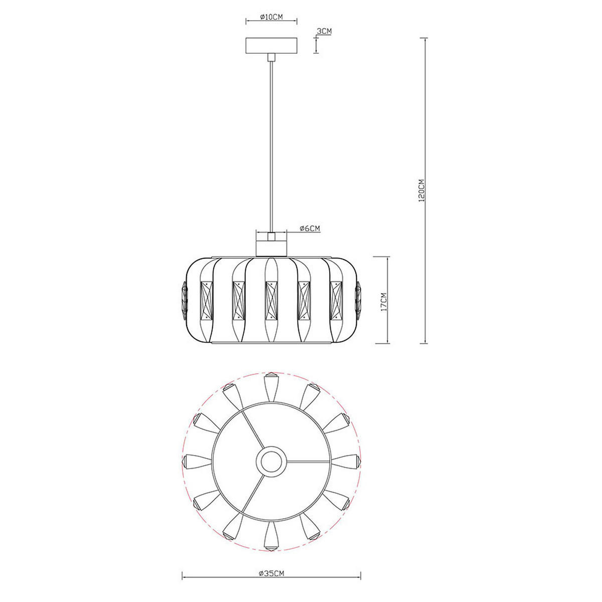 LED PENDELLEUCHTE ARLEN Metall weiß matt, 1x E27, höhenverstellbar - Weiß, Glas (35/35/120cm) - Globo Lighting