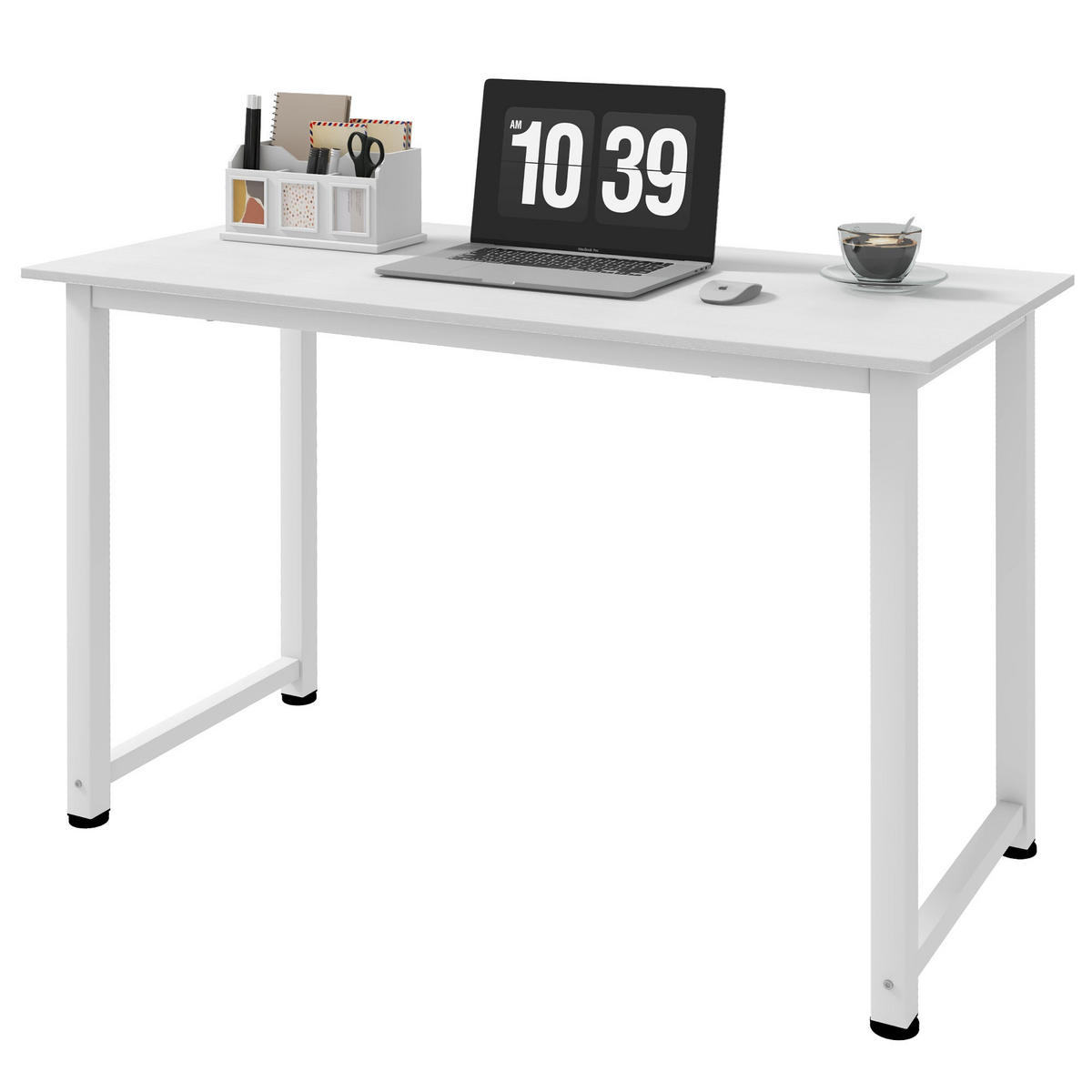 COMPUTERTISCH Weiß mit Metallgestell 120/60/76 cm - Weiß, Holzwerkstoff (60/120/76cm) - PANGIVO
