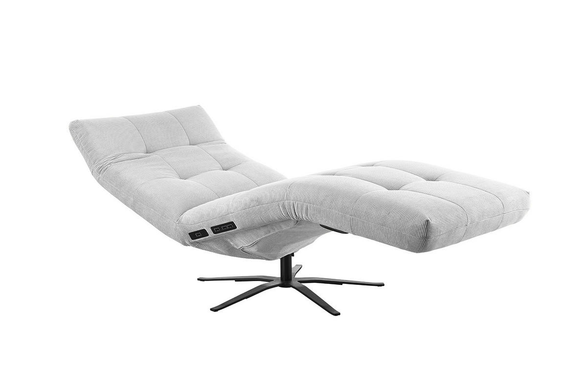 RELAXLIEGE LETICIA Silber Cord - Silberfarben/Schwarz, Textil/Metall (82/115/156cm) - KAWOLA