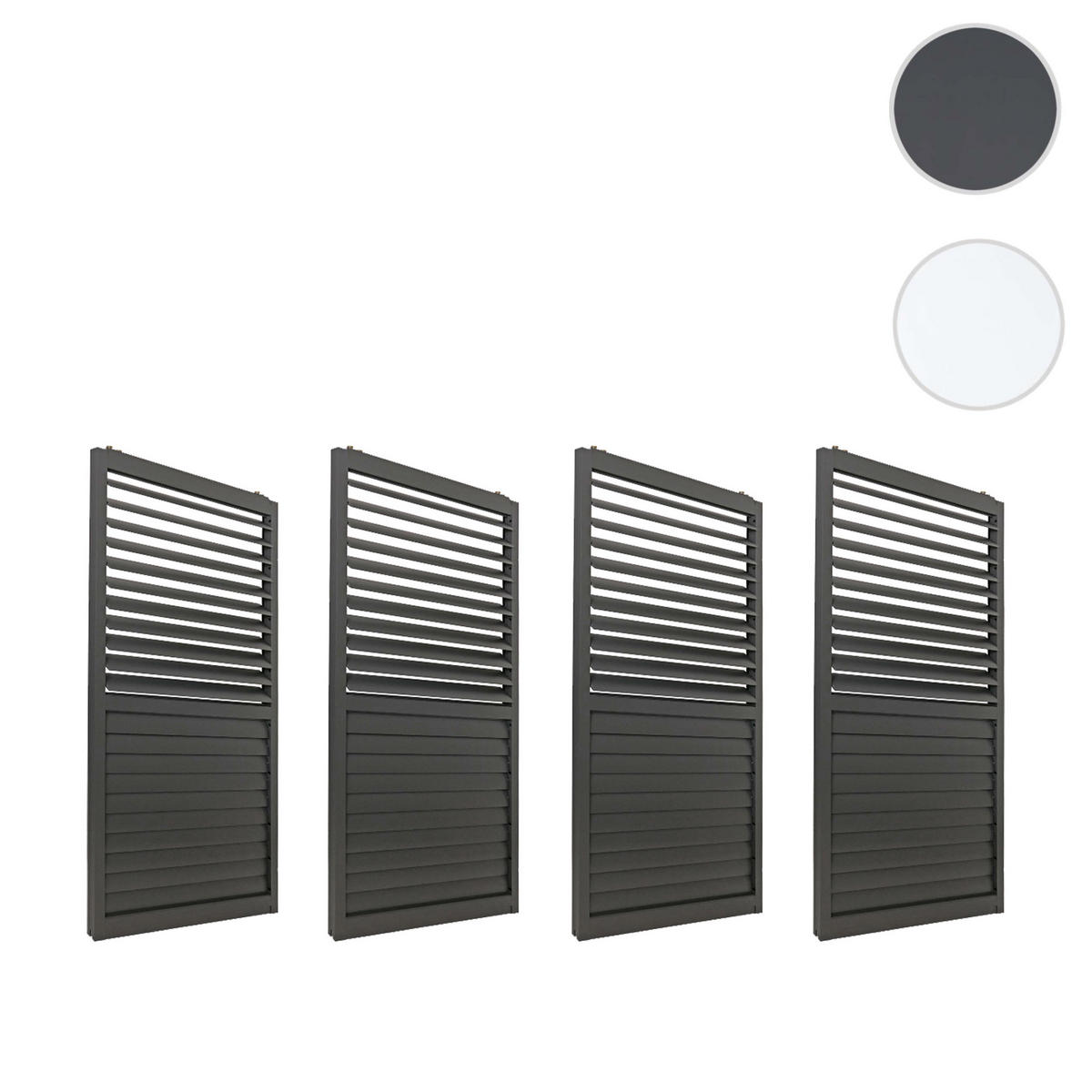 SCHIEBETÜR 4er-Set für Pergola 206x369cm Weiß - Weiß, Metall (369/206/10.5cm) - BERLINLODGE