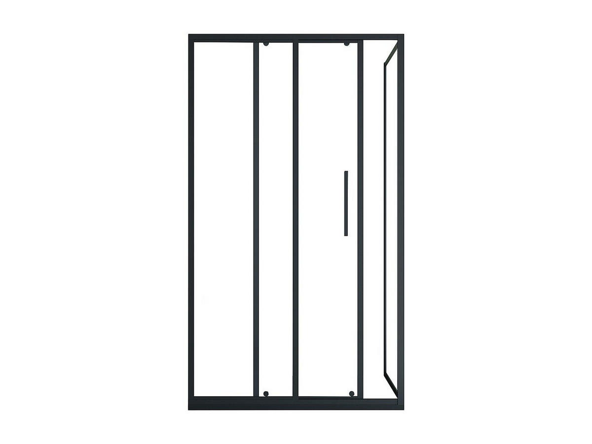 DUSCHTRENNWAND Seitenwand Schiebetür - Schwarz matt - Industrial Style - 120 x 80 x 195 cm - TORONI - Schwarz, Metall (120/195cm) - Vente-Unique