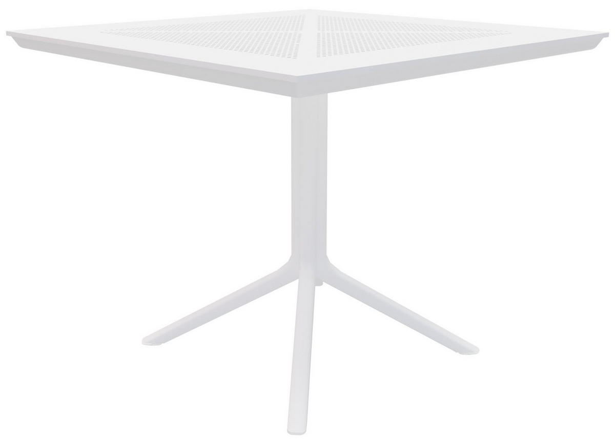 GARTENMÖBEL-SET Mara 4 Stühle 186x182x85cm Metall Weiß Balkonset - Weiß, Metall - DELUKE
