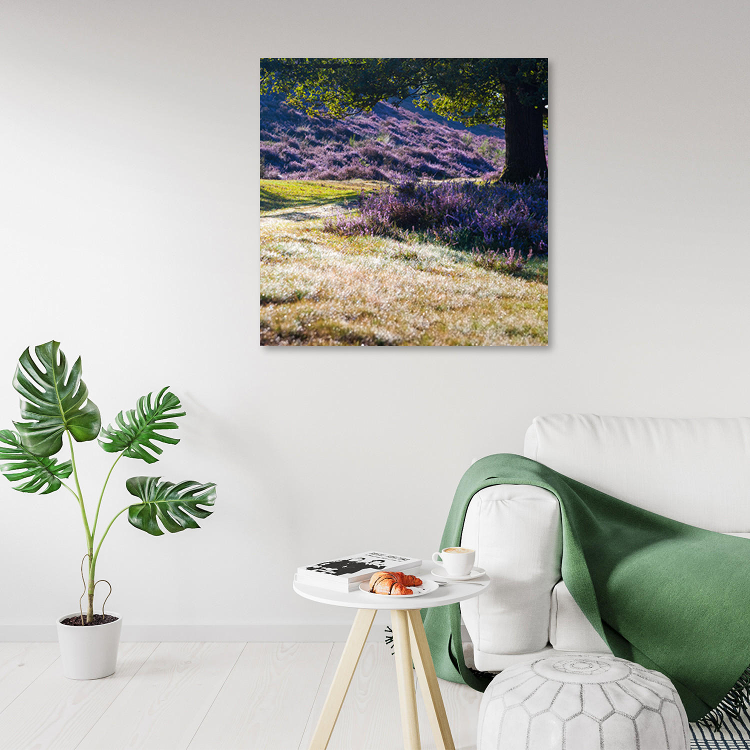 BILD auf Leinwand, Landschaften - Lila 50x50cm - Lila, Textil (50/50cm) - Feeby