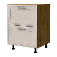 SCHUBLADENUNTERSCHRANK Salo D2/60 Eiche Artisan / Kaschmir Matt 60 / 50 / 82cm - Blum Teilauszug - Kaschmir/Eiche Artisan, Holz/Holzwerkstoff (60/82/50cm) - Feldmann-Wohnen