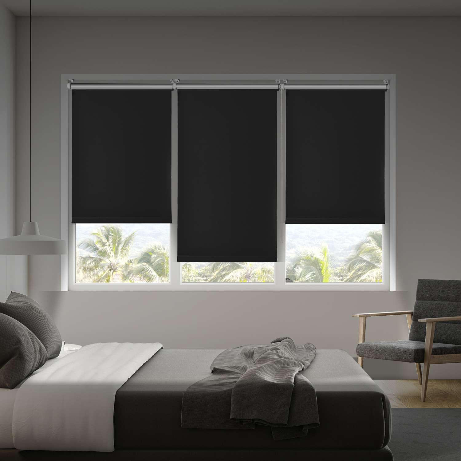 VERDUNKELUNGSROLLO Schwarz, 45 cm x 180 cm 90 cm x 180 cm - Schwarz, Kunststoff (90/180cm) - STORESDECO