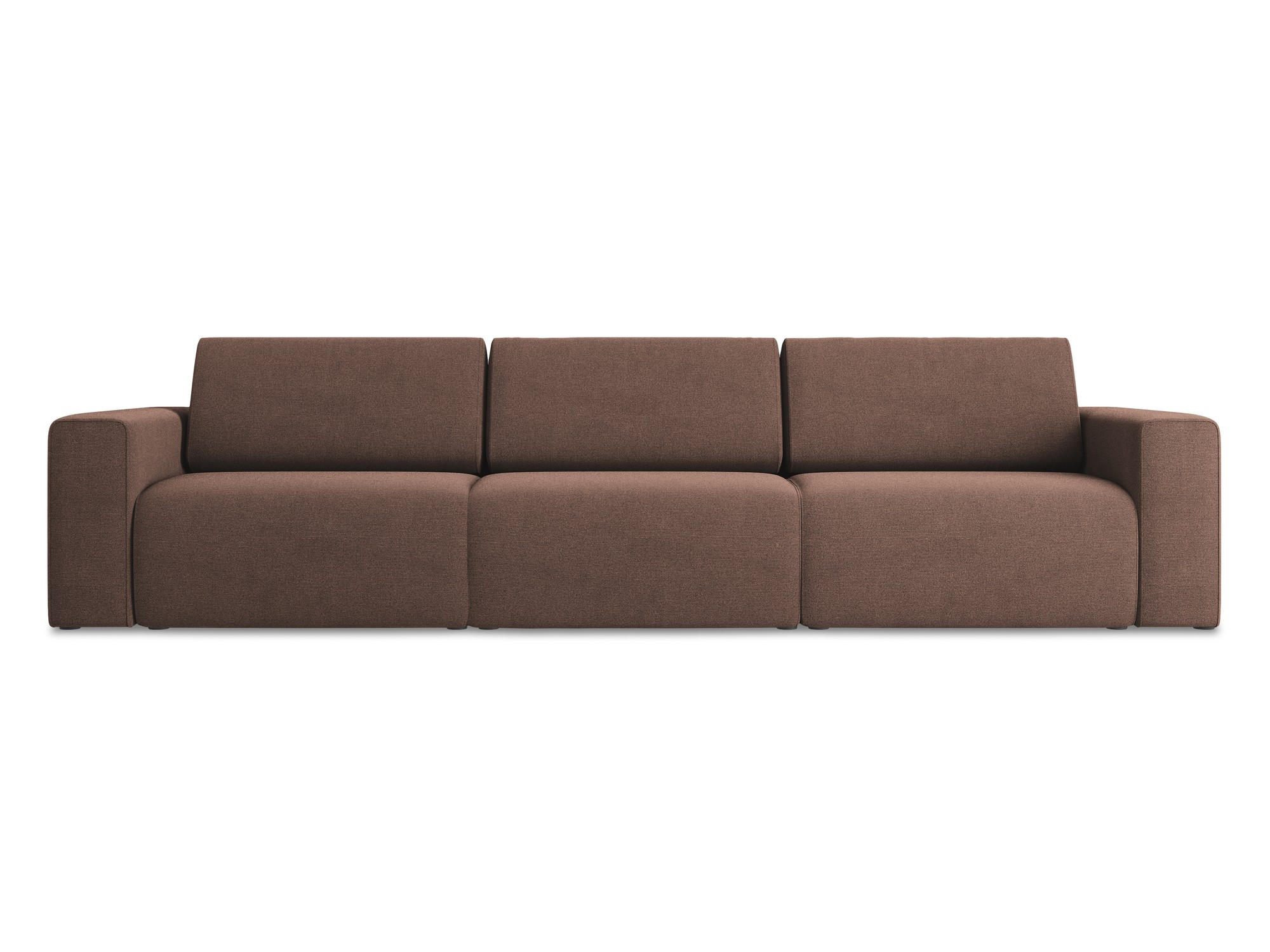 4-SITZER-SOFA Strukturstoff Stoff Pink - Pink/Hellrosa, Kunststoff/Textil (314/80/103cm) - Makamii
