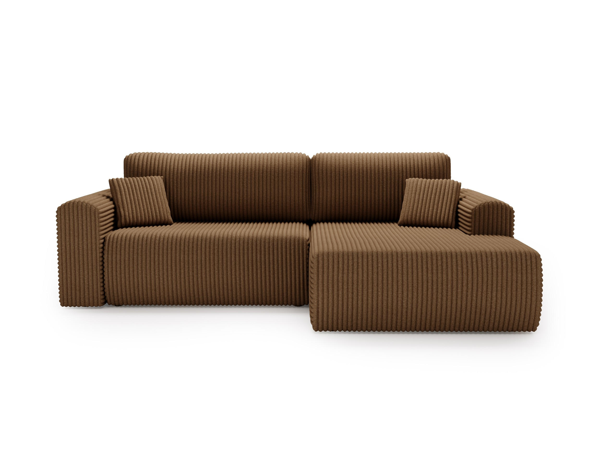 ECKSOFA Linea Beige, Sofa mit Schlaffunktion, rechte seite - Beige, Holzwerkstoff/Textil (257/177cm) - Bettso