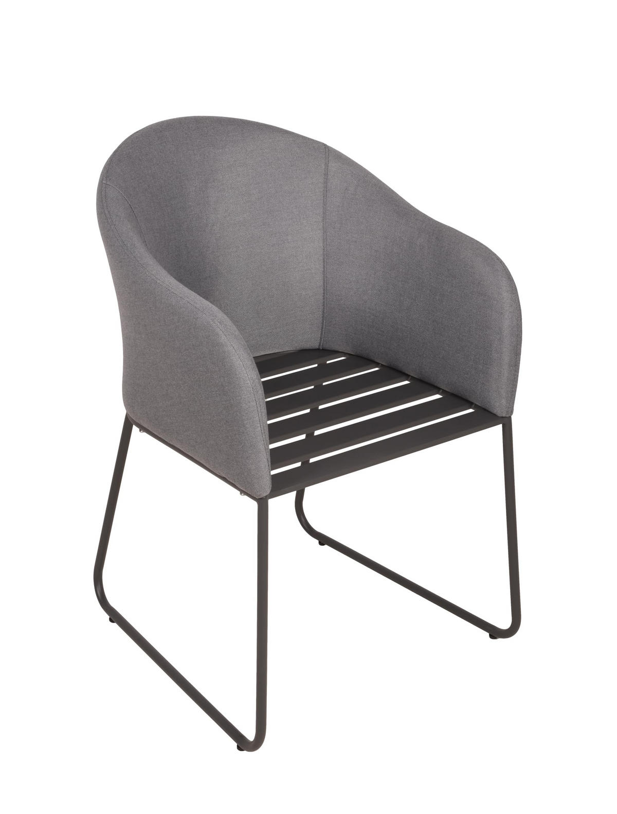 GARTENSTUHL 2er Set Karin mit Kufengestell Gartenstühle - Anthrazit, Metall (56/82/62cm) - DELUKE