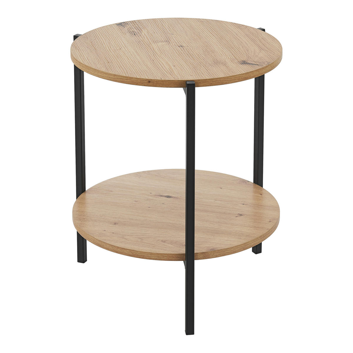 BEISTELLTISCH Kuopio - Schwarz/Braun, Holzwerkstoff/Metall (40/40/50cm) - [en.casa]