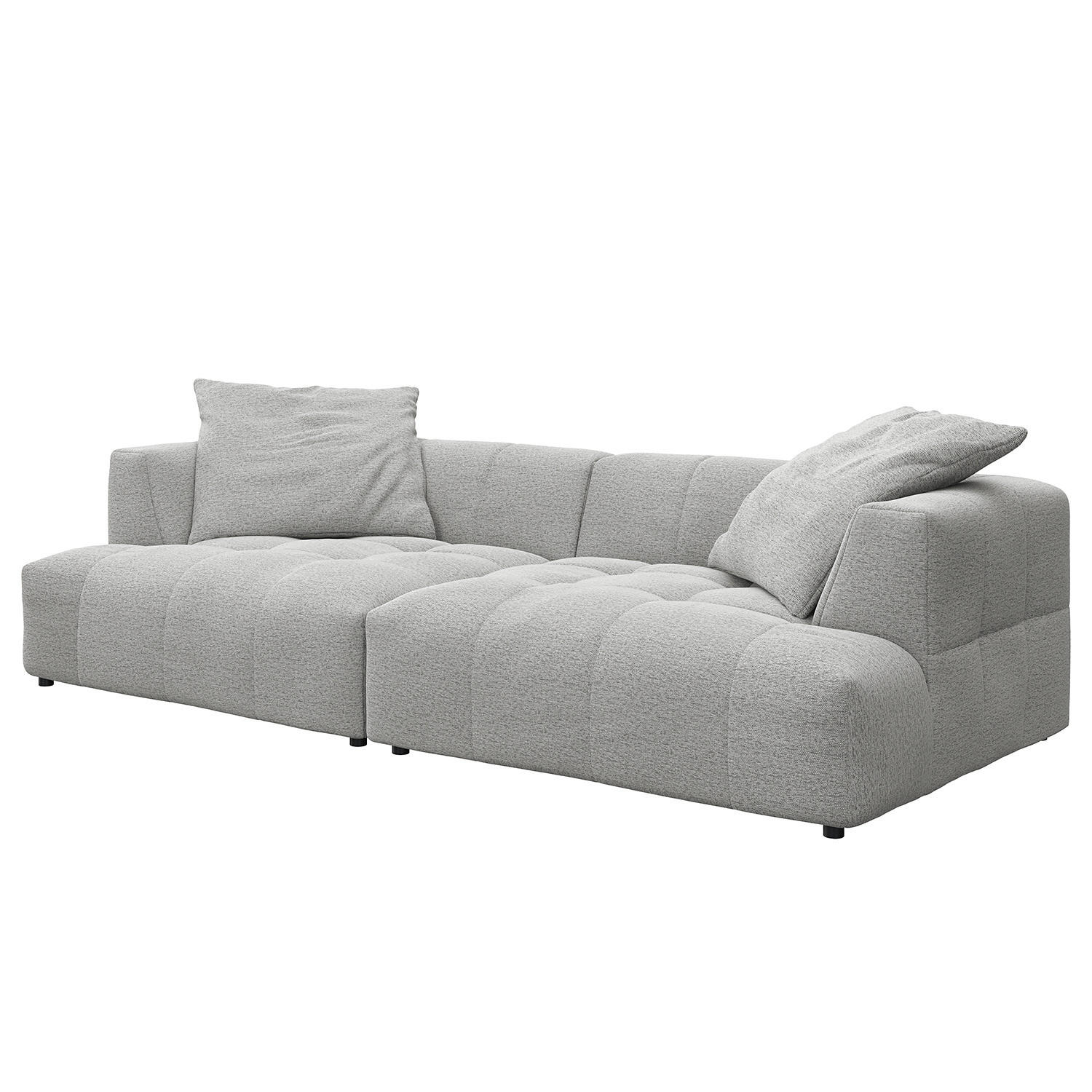 BIGSOFA - Hellgrau, Holz/Kunststoff (272/70/126cm) - home24
