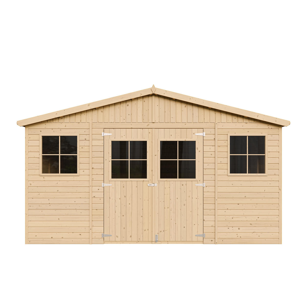 HOLZ-GARTHENHAUS - H246 x 418 x 420 cm/ 16 m² - M330 - Beige, Holz (418/246/420cm) - Timbela