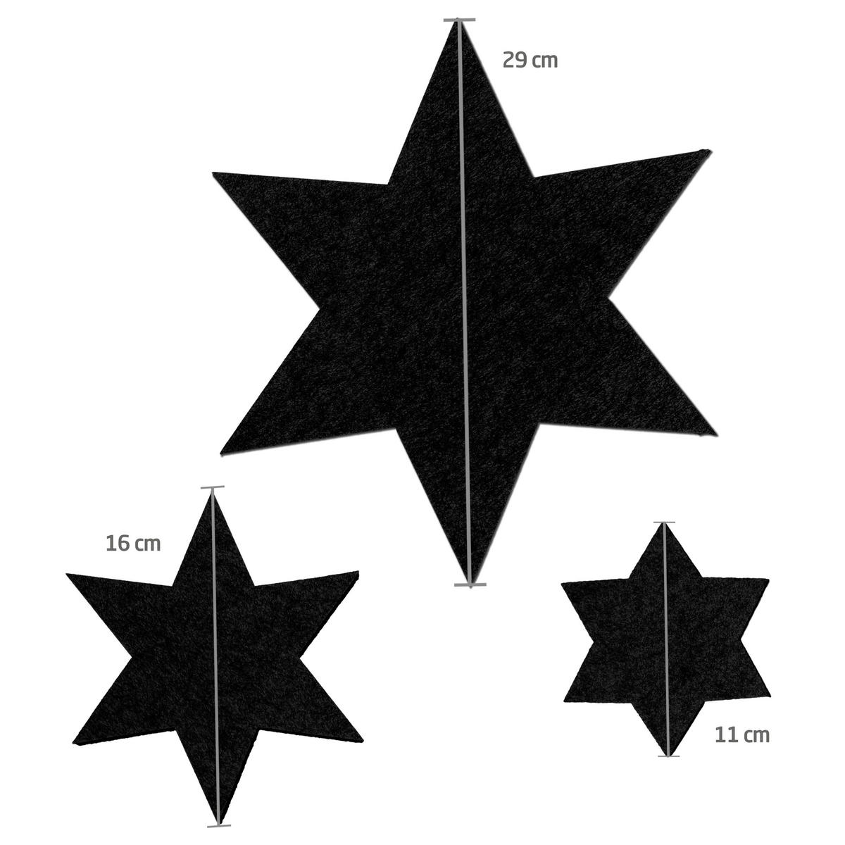 UNTERSETZER WEINACHTSSTERN 3er Set - Schwarz, Textil (29/29cm) - Miqio Design