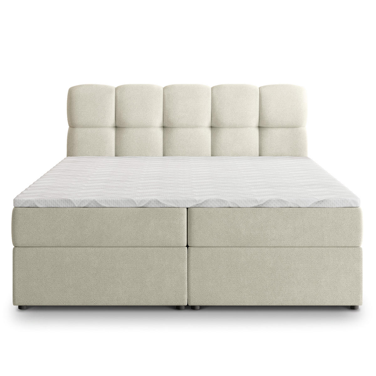 POSTEL Boxspring MERU 160x200 cm Krémová - krémová, kompozitní dřevo/textil (160/200cm) - MASSENO