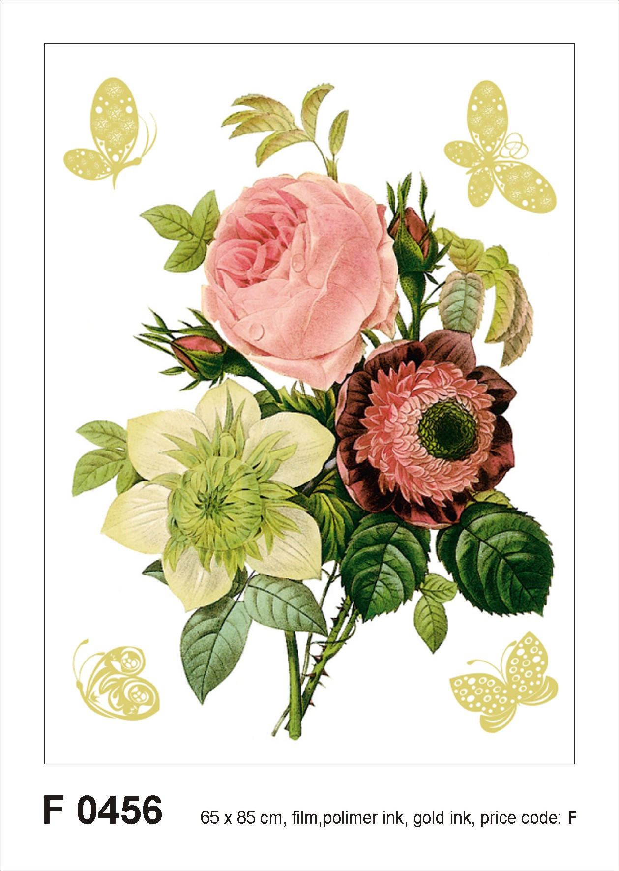 WANDTATTOO Blumenstillleben 85 x 65 cm - Pink, Papier (85/65/65cm) - Sanders & Sanders