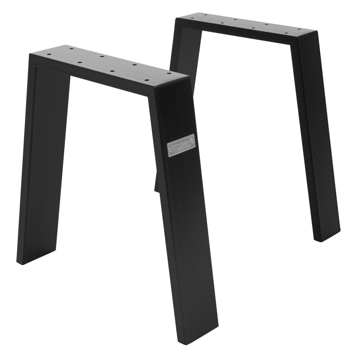 TISCHBEINE 2er Set Loft 44 x 42 cm Schwarz matt - Schwarz, Metall (8/42/44cm) - ML-DESIGN