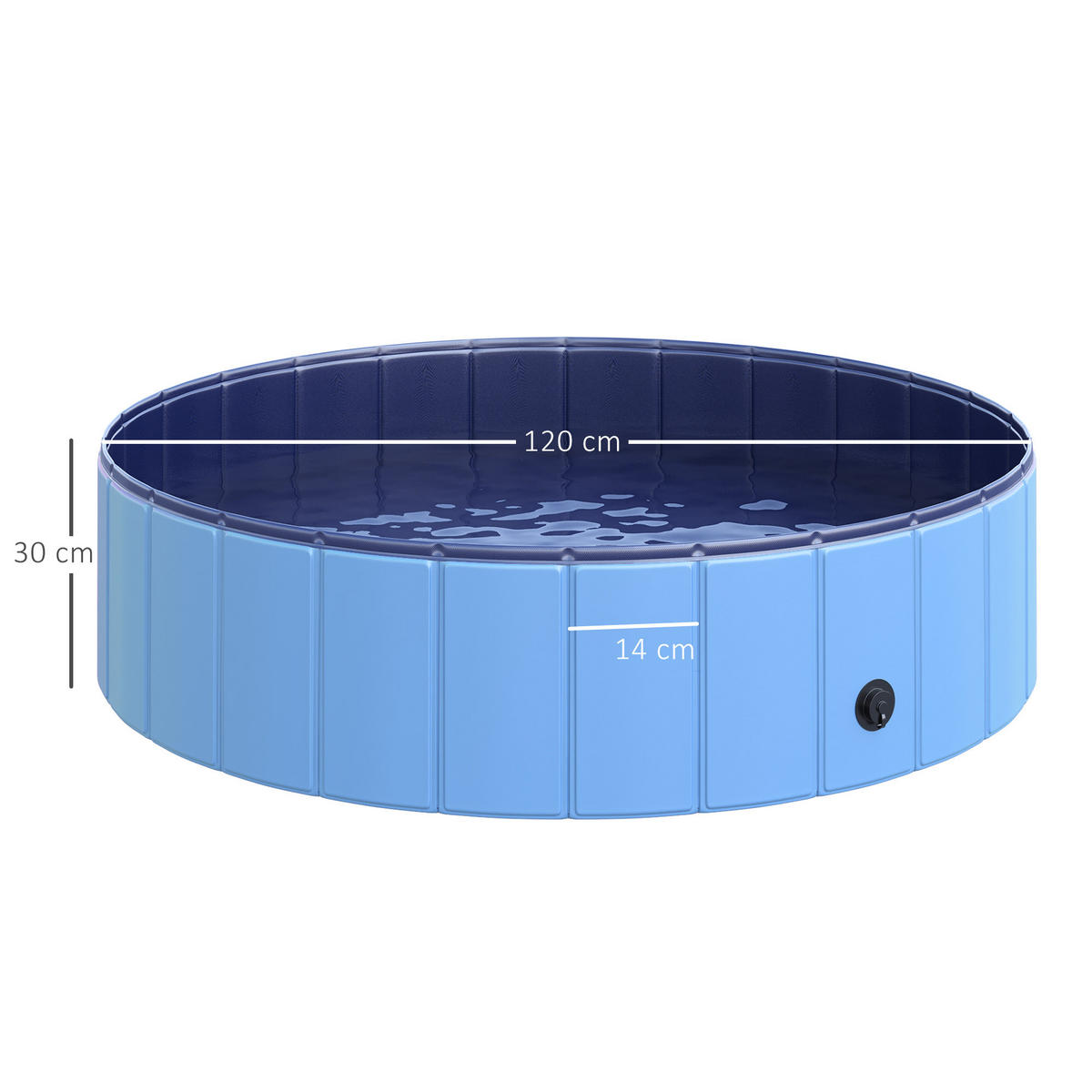 POOL DE-18958 klappbar, rutschfester Boden, Ø120 cm Blau - Blau, Kunststoff (120/30/120cm) - ComfortXL