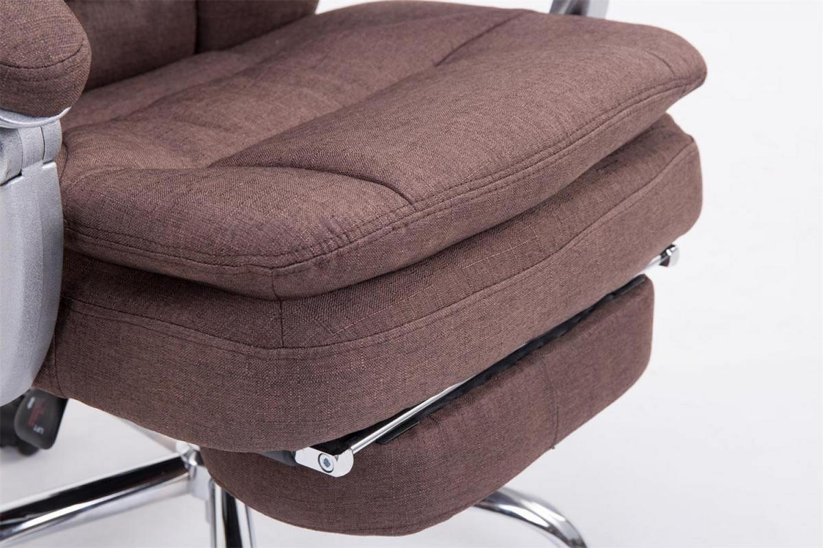 CHEFSESSEL Stoff braun - Chromfarben/Braun, Textil/Metall (67/112/67cm) - CLP