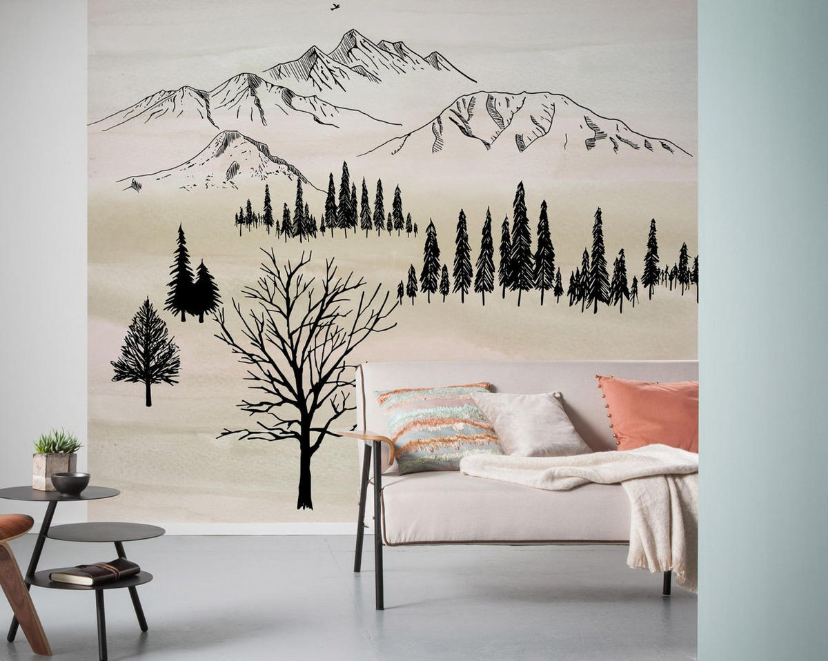FOTOTAPETE Landschaft 300 x 280 cm - Beige, Papier (300/280cm) - Sanders & Sanders