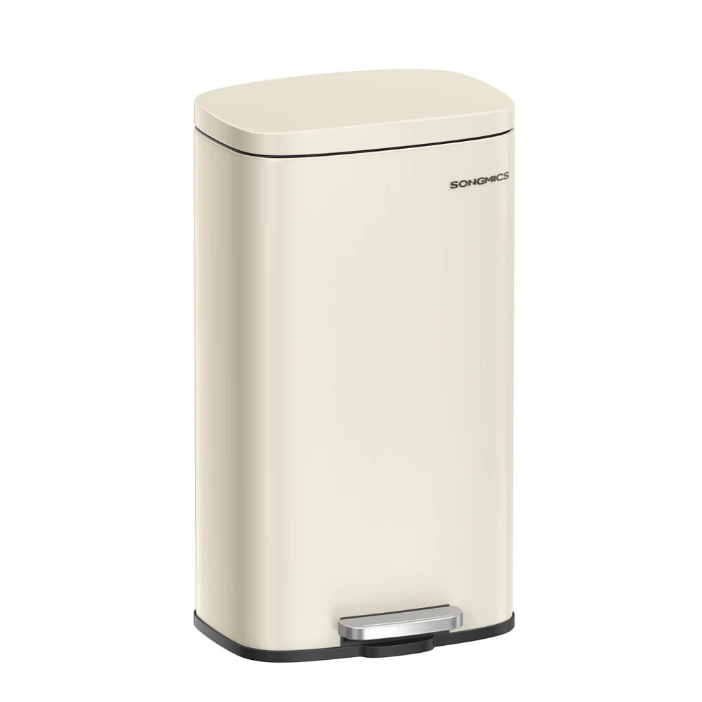 MÜLLEIMER 30 L Küche Tretmülleimer Softclose Deckel - Beige, Metall (34.8/63.3/29.7cm) - Kaket