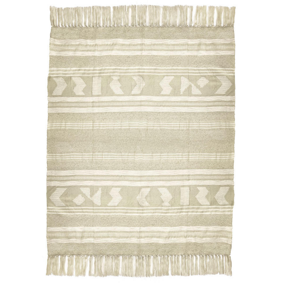 DECKE Crafty Cremefarben - Weiß, Textil (125/150cm) - Malagoon