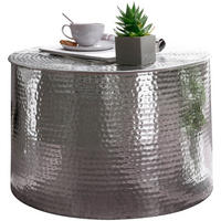 COUCHTISCH orientalisch MANI - Silberfarben, Metall (61/61/40.5cm) - tinkaro