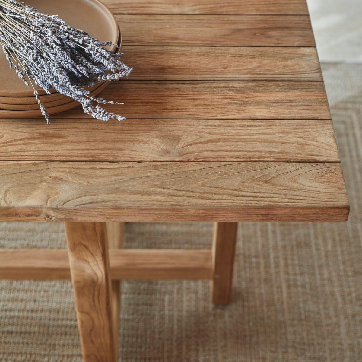 GARTENTISCH Antonia Natur aus Teak - Naturfarben, Holz (80/200/75cm) - Tikamoon