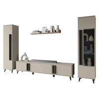 WOHNWAND Helsinki II - Beige/Schwarz, Holzwerkstoff/Kunststoff (180/70/33cm) - MIRJAN24