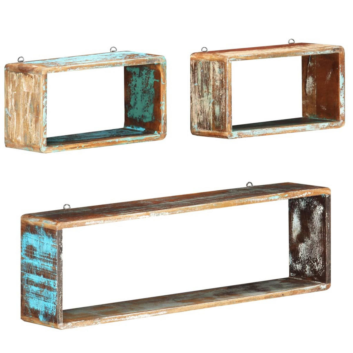 WANDREGAL Massives Altholz - Braun, Holz (15/15/25cm) - furnicato