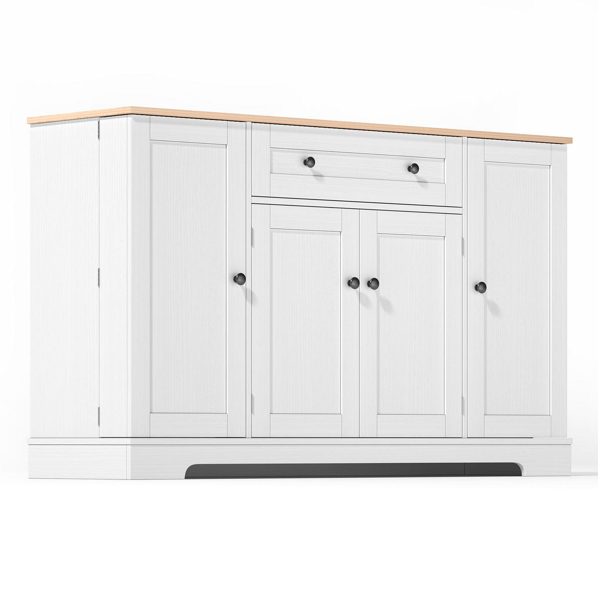 SIDEBOARD 138/40/85 cm Natur + Weiß mit 1 Schublade, 4 Schranktüren und verstellbaren Einlegeböden - Naturfarben, Holz (138/85/40cm) - Oxeza