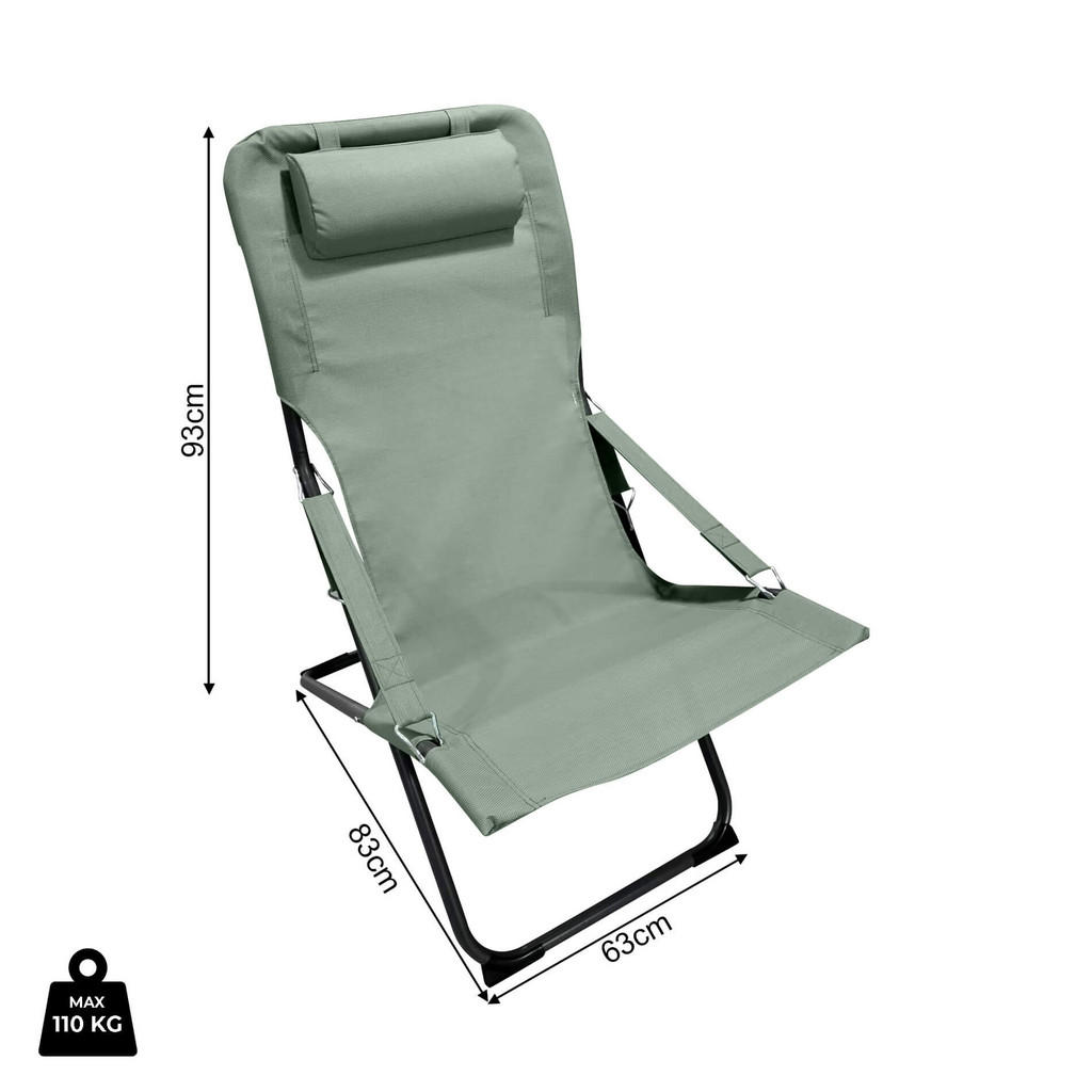 Thumbnail - Mobili Rebecca Garten-Relaxsessel, Grün, Metall, 63x88x83 cm, Gartenmöbel, Gartenstühle, Gartenklappstühle