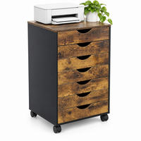 ROLLCONTAINER Industrial-Schwarz 7 Schubladen - Multicolor, Holzwerkstoff/Kunststoff (45/69/40cm) - Relaxdays