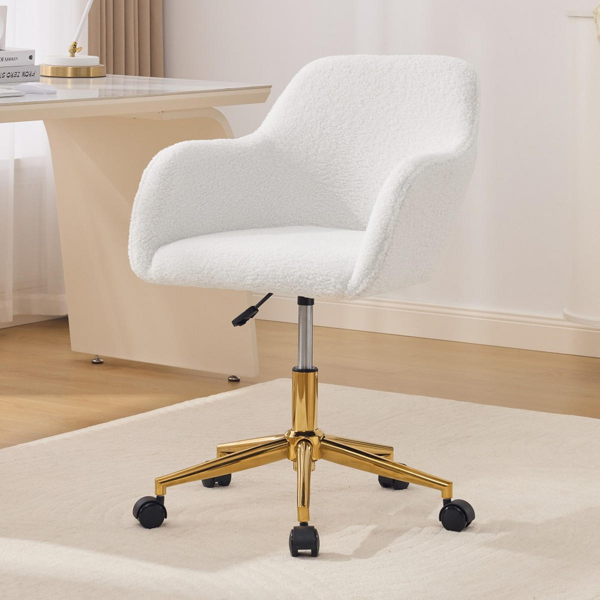 DREHSTUHL 360° drehbar Weiß - Weiß, Naturmaterialien (58/86/58cm)