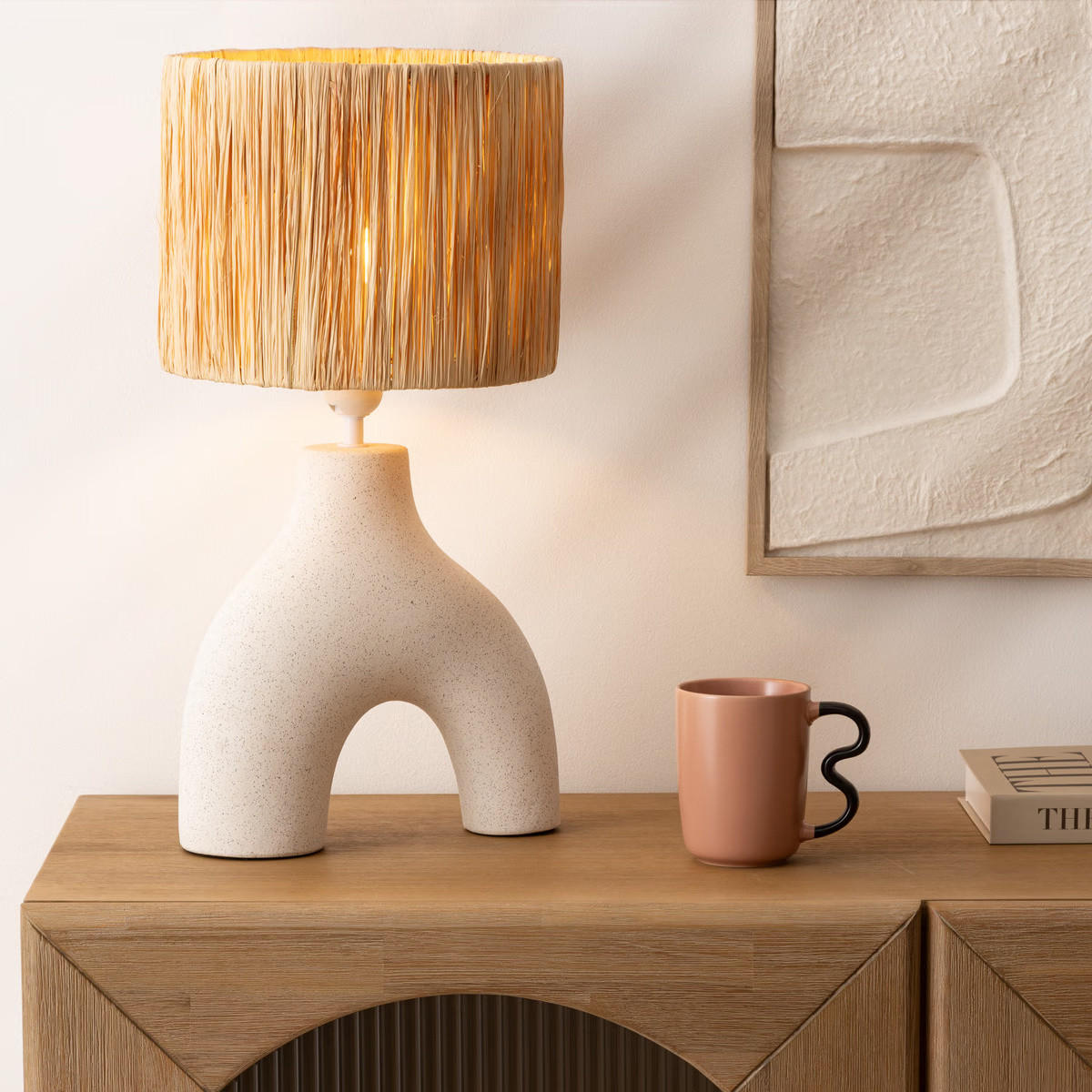 TISCHLAMPE Keramik Sania 47 cm - Braun, Keramik (25/25/47cm) - Atmosphera Createur d´interieur