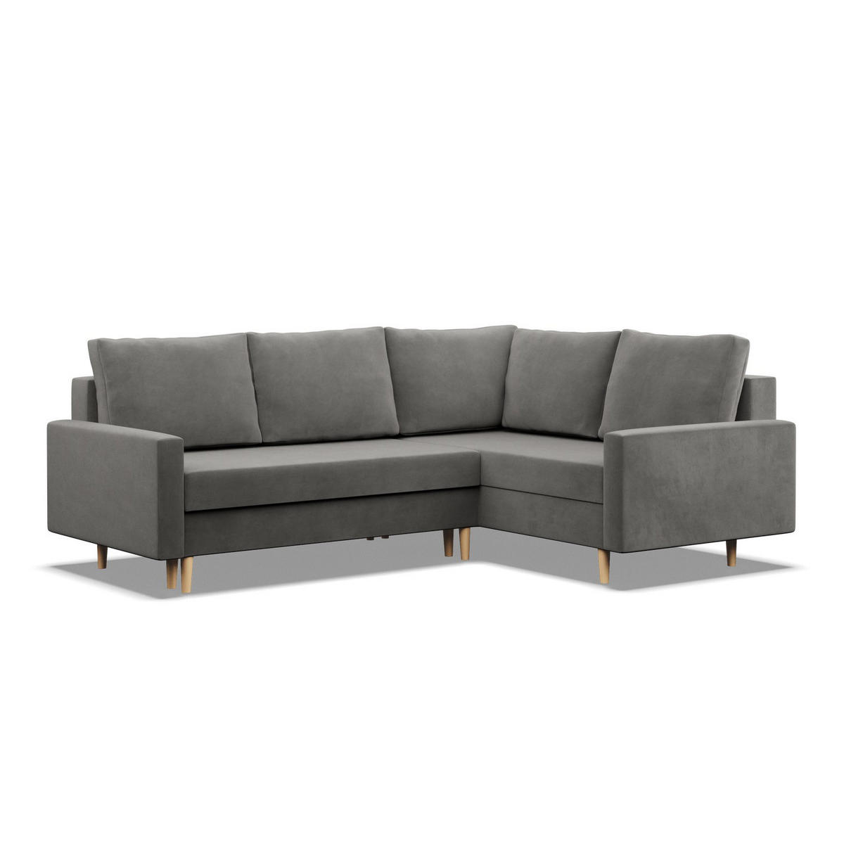 ECKSOFA LINKS MIT SCHLAFFUNKTION BLANK, Hellgrau - Hellgrau, Textil (223/172cm) - Mebligo