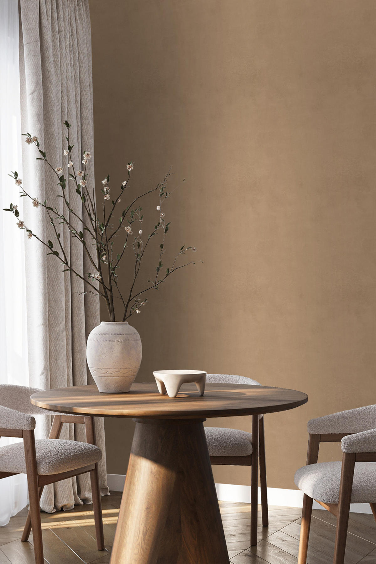 TAPETE Lehmputz 50 x 900 cm - Braun, Papier (50/900cm) - Origin Wallcoverings