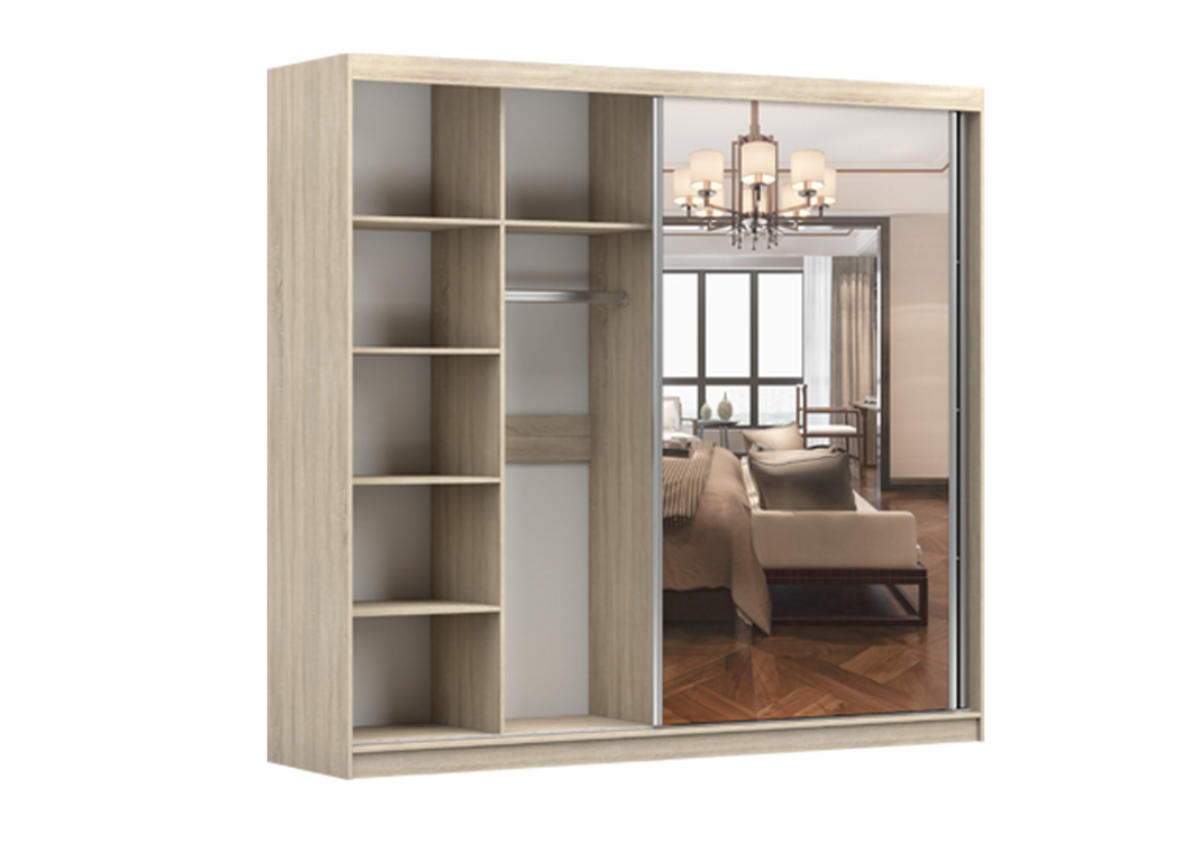 SCHIEBETÜRENSCHRANK - Ben 35s (Weiß, 233 cm) - Weiß, Holzwerkstoff (233/218/61cm) - Möblo