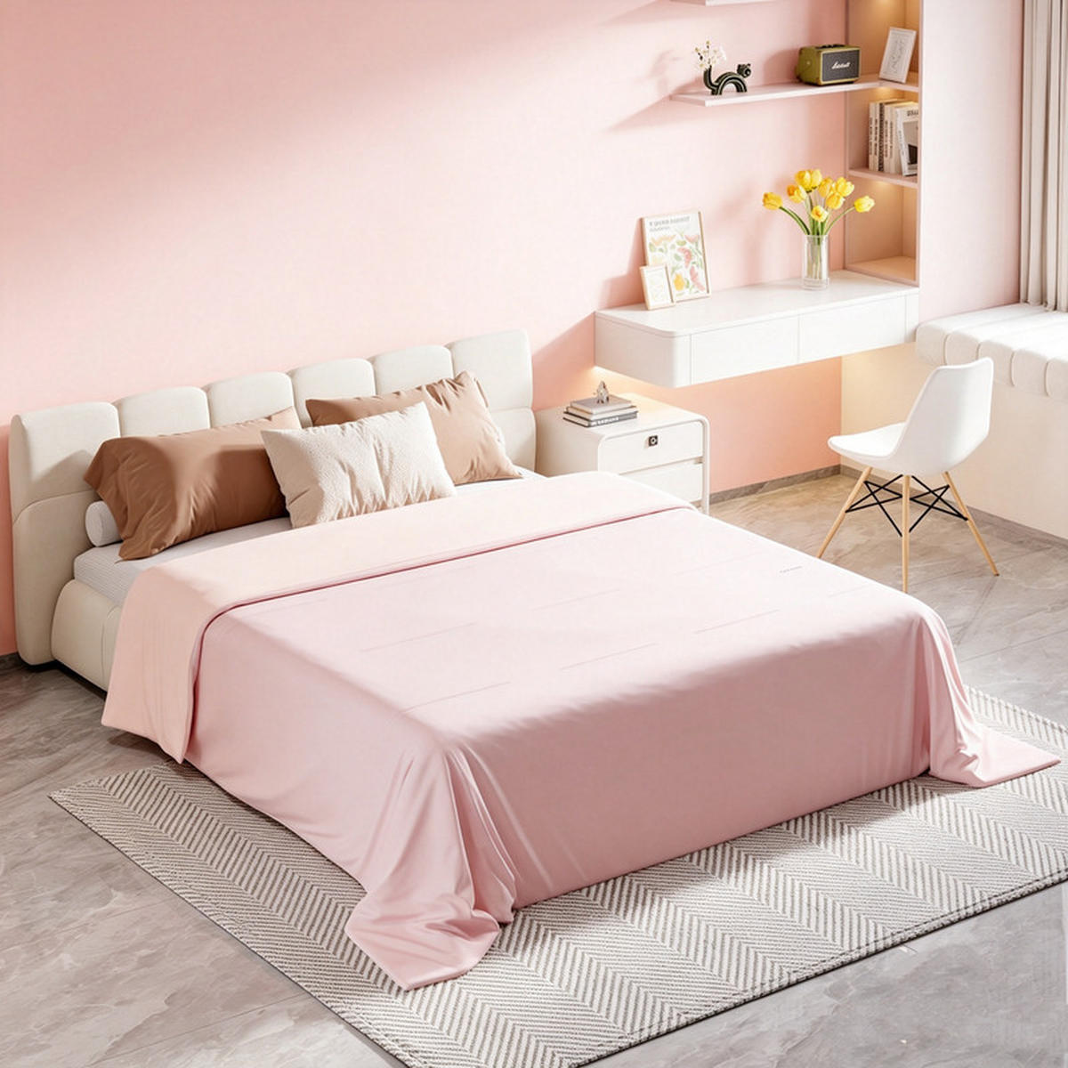SOMMERDECKE 135x200 cm Rosa kühlend antibakteriell leicht atmungsaktiv wendbar OEKO-TEX® - Rosa, Textil (135/200cm) - CHICASA