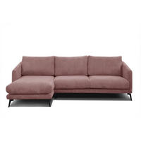 ECKSOFA VILT 4-Sitzer, altrosa - Schwarz/Altrosa, Holzwerkstoff/Textil (156/255cm) - Courtois Laville