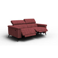 RELAXSOFA NORDEL 3-Sitzer, bordeaux - Bordeaux/Schwarz, Holz/Textil (194/80/105cm) - Courtois Laville