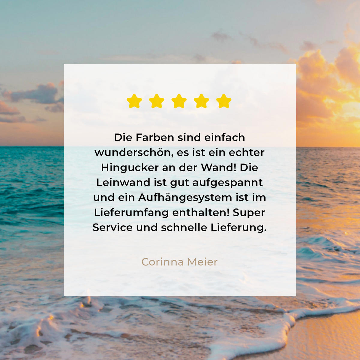 LEINWANDBILD - Sonnenuntergang - Strand - Meer - Sommer - Blau - 40x30 - Wanddeko - Multicolor, Textil (40/30cm) - MuchoWow