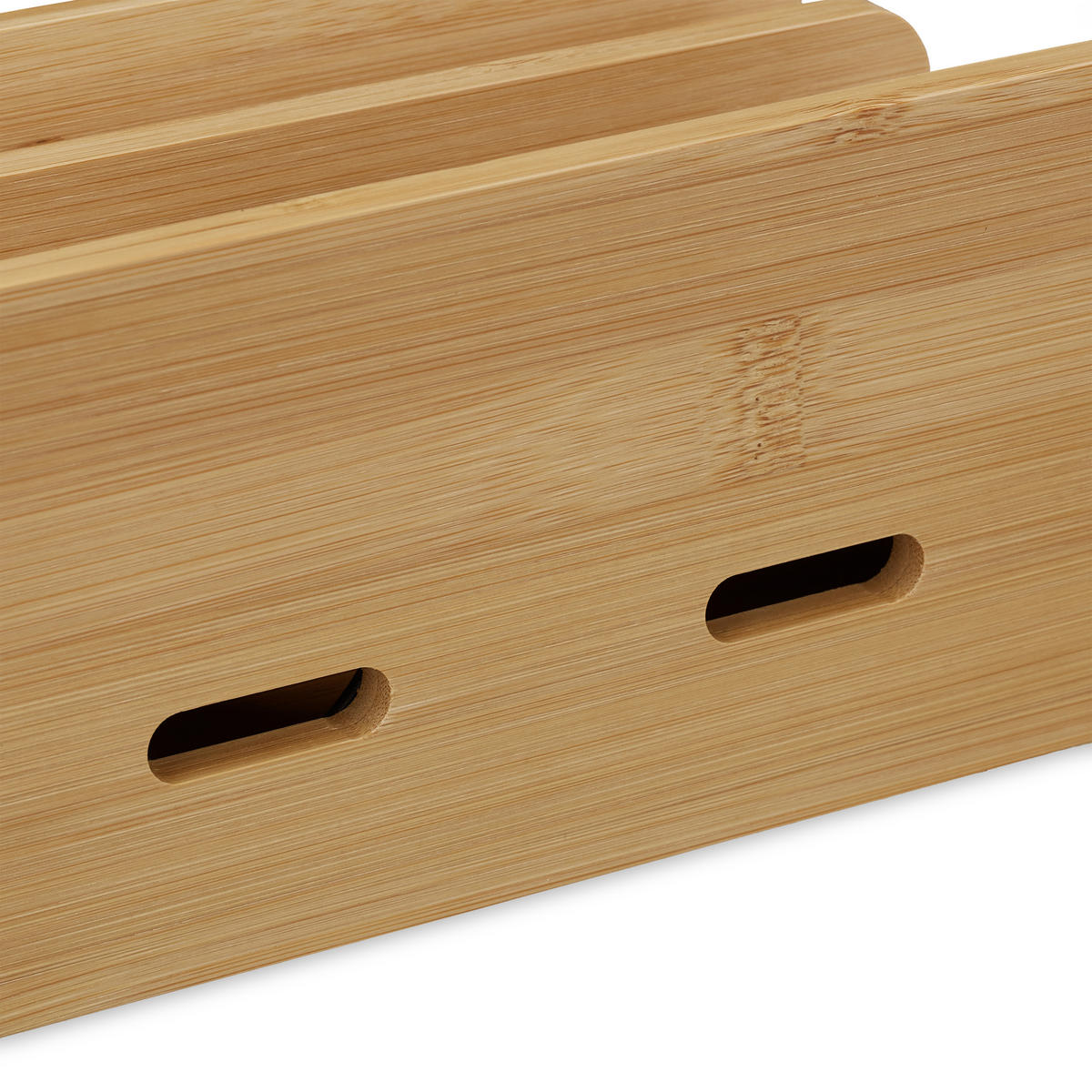 NABÍJACIA stanica - svetlohnedá, drevo (15/22.5/10cm) - Relaxdays